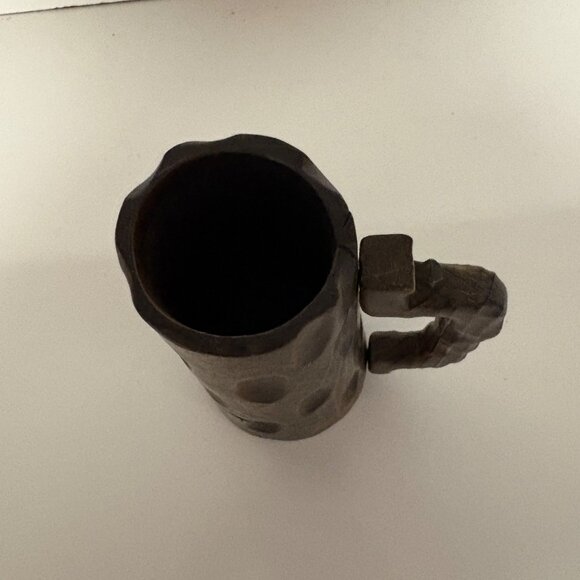 Carved Wooden Beer Mug Tankard Stein Rustic Mid-Century Vintage - Picture 2 of 8